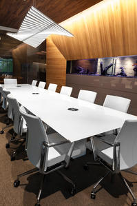 Custom glass conference table