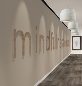 Massage studio environmental graphic design