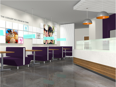 Franchise Interiors and furnishing design for Sub  Zero Ice Cream franchise
