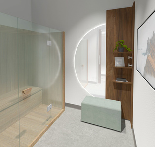Interior design for treatment rooms of health and wellness franchise