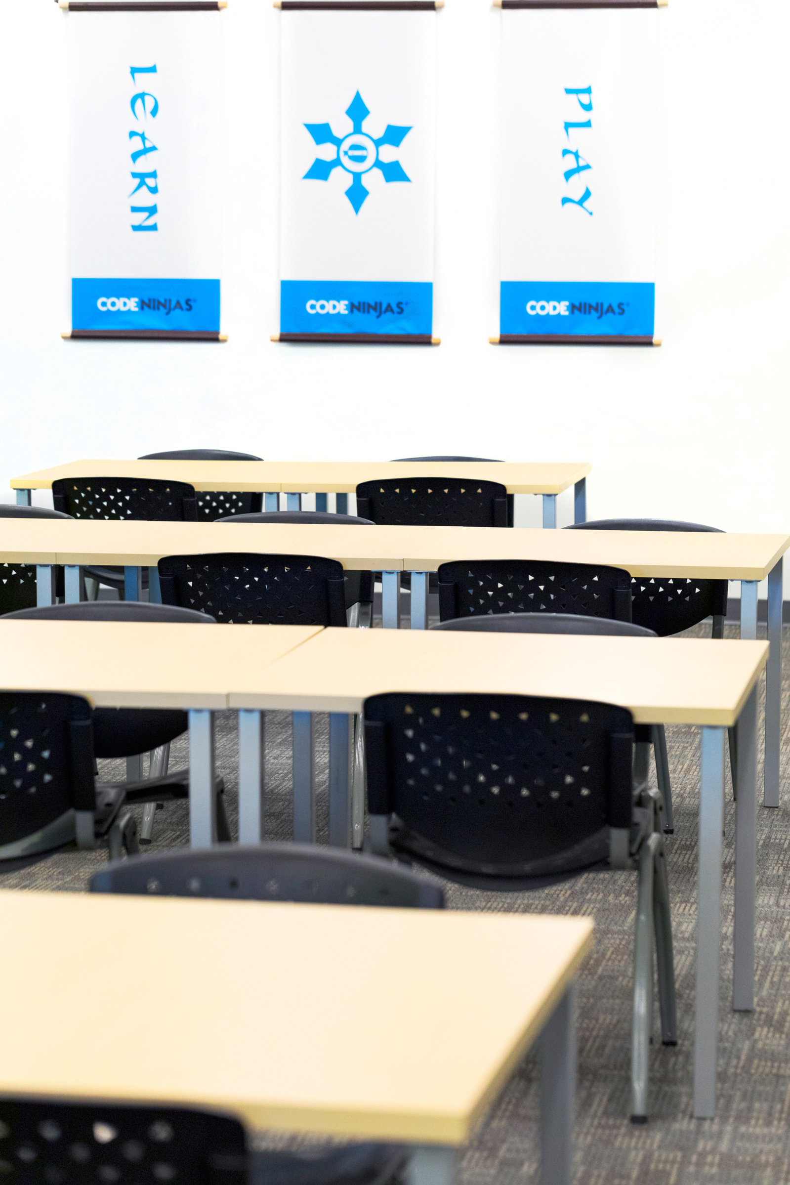 Class room furnishings for Code Ninjas franchise