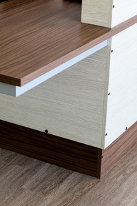 Reception desk detail for Code Ninjas