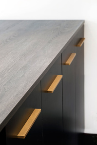 Reception desk detail for Dry Luxe