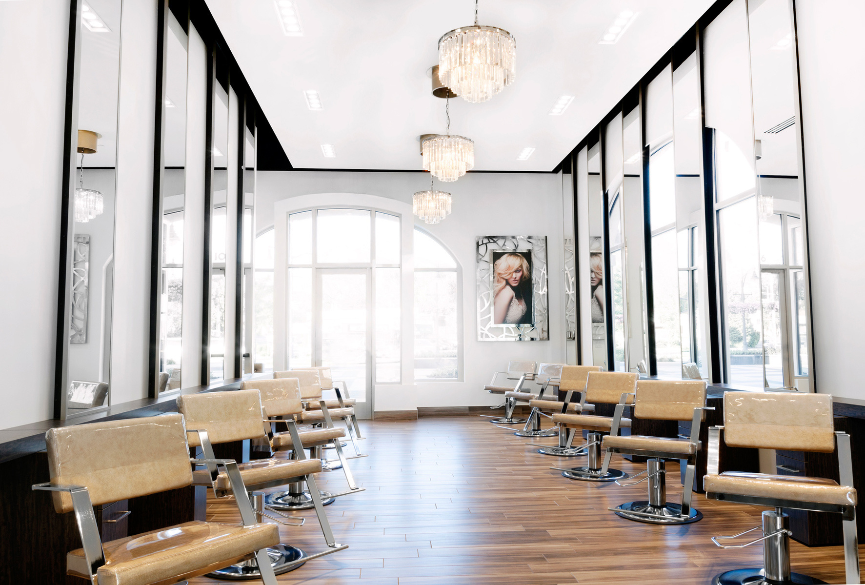 Floor to ceiling styling stations
