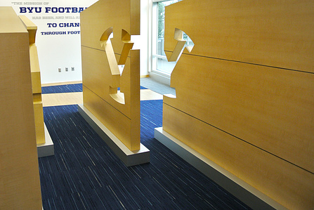 Y display wall manufactured and installed for BYU football