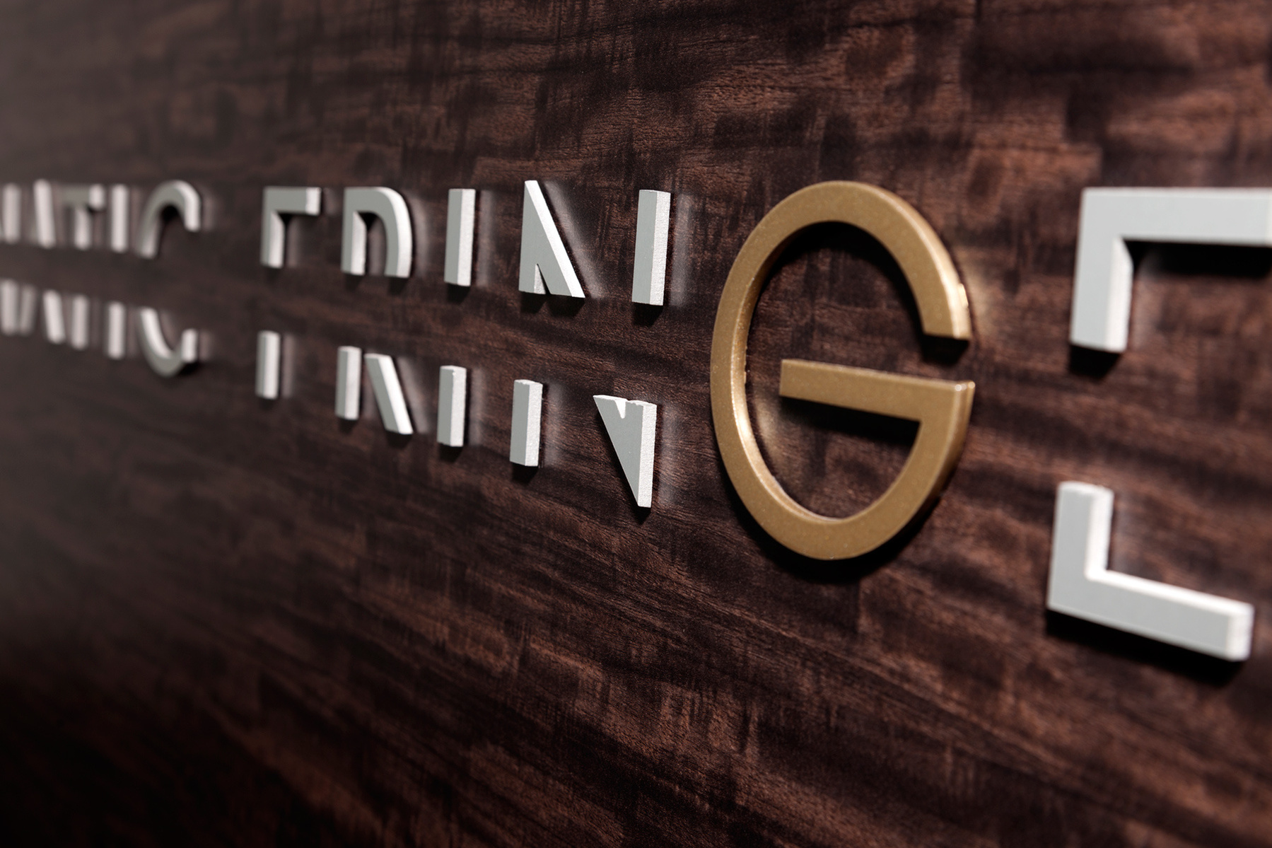 Lunatic Fringe logo in aluminum