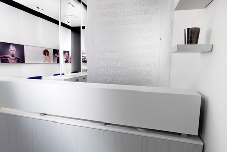 Reception desk design design for modern styled salon