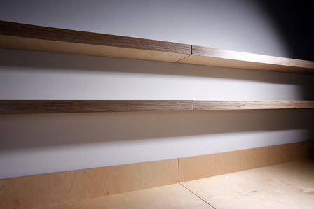 Design library birch plywood blind mount shelves