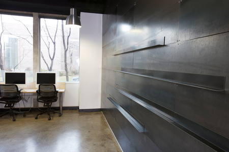 Hot rolled steel wall cladding for BYU design classroom