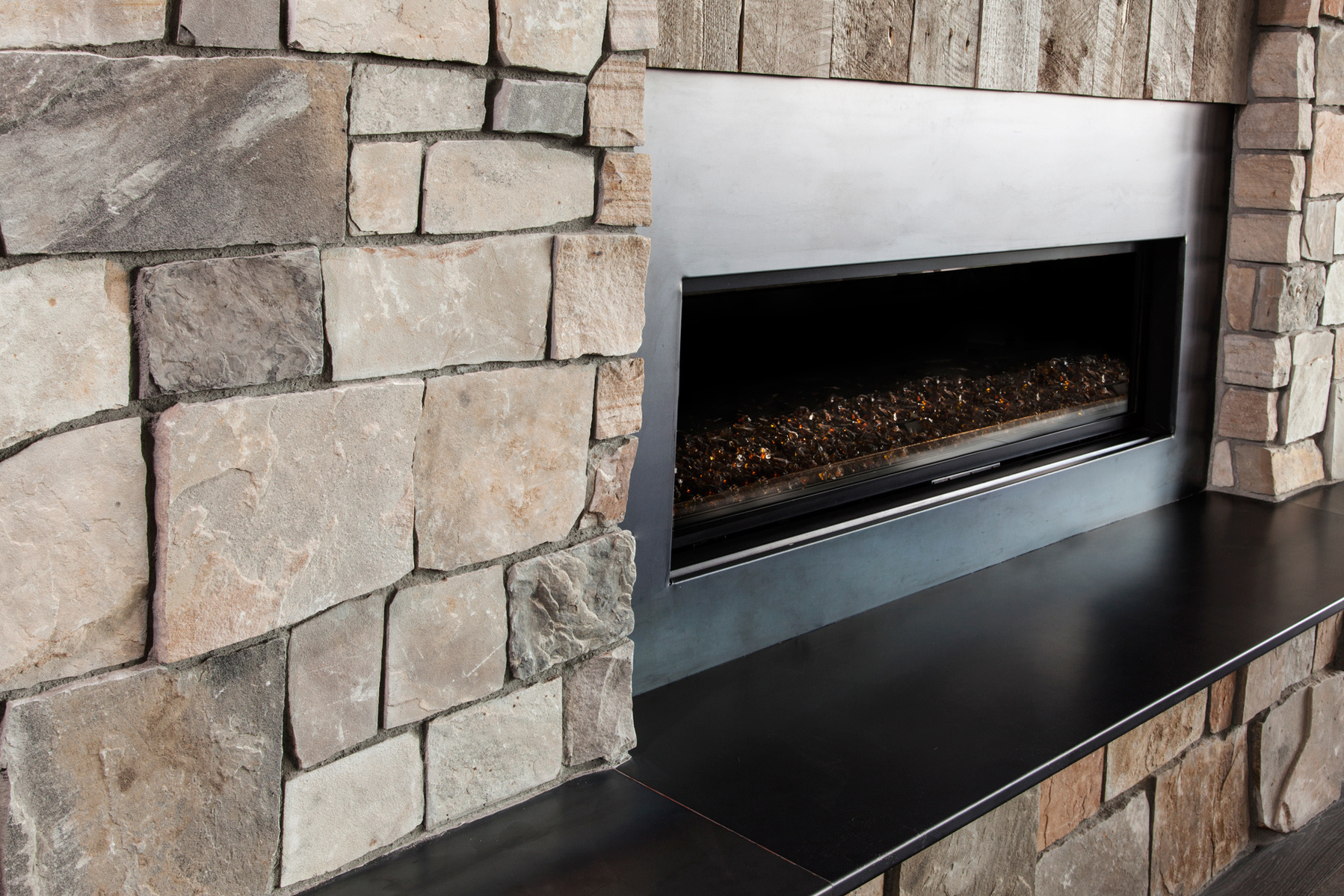 Steel fireplace trim