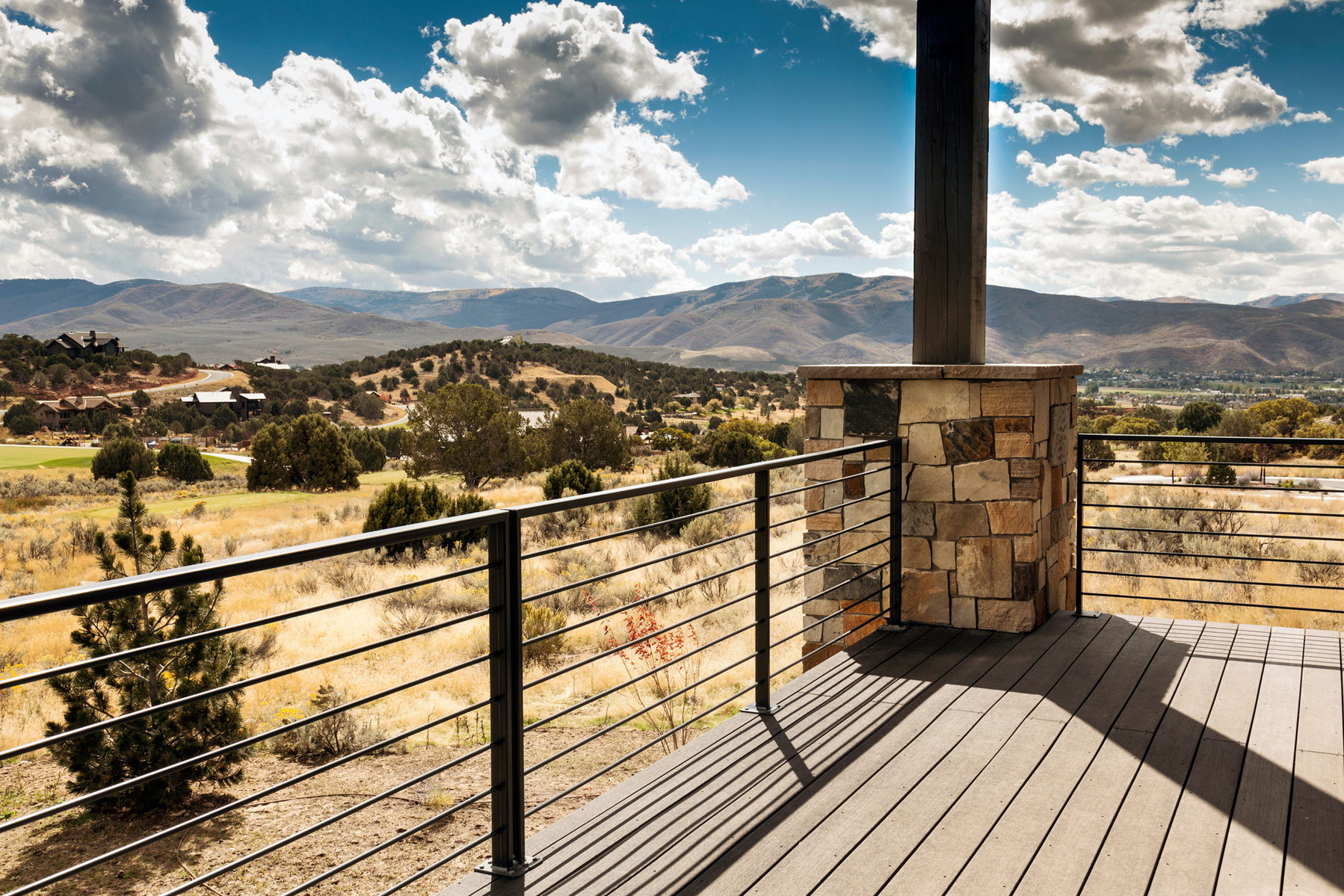 Hot rolled steel exterior guardrail