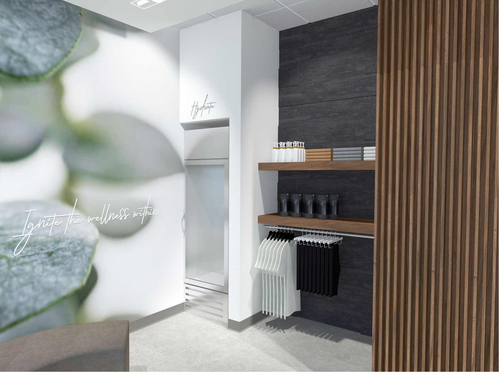 Wellness franchise interior design and graphics