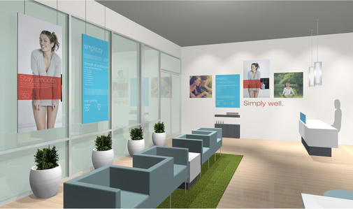 Corporate chain graphics and signage for Simplicity Laser