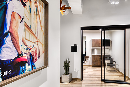 Interior design and furnishings for Indie Studio Suites.