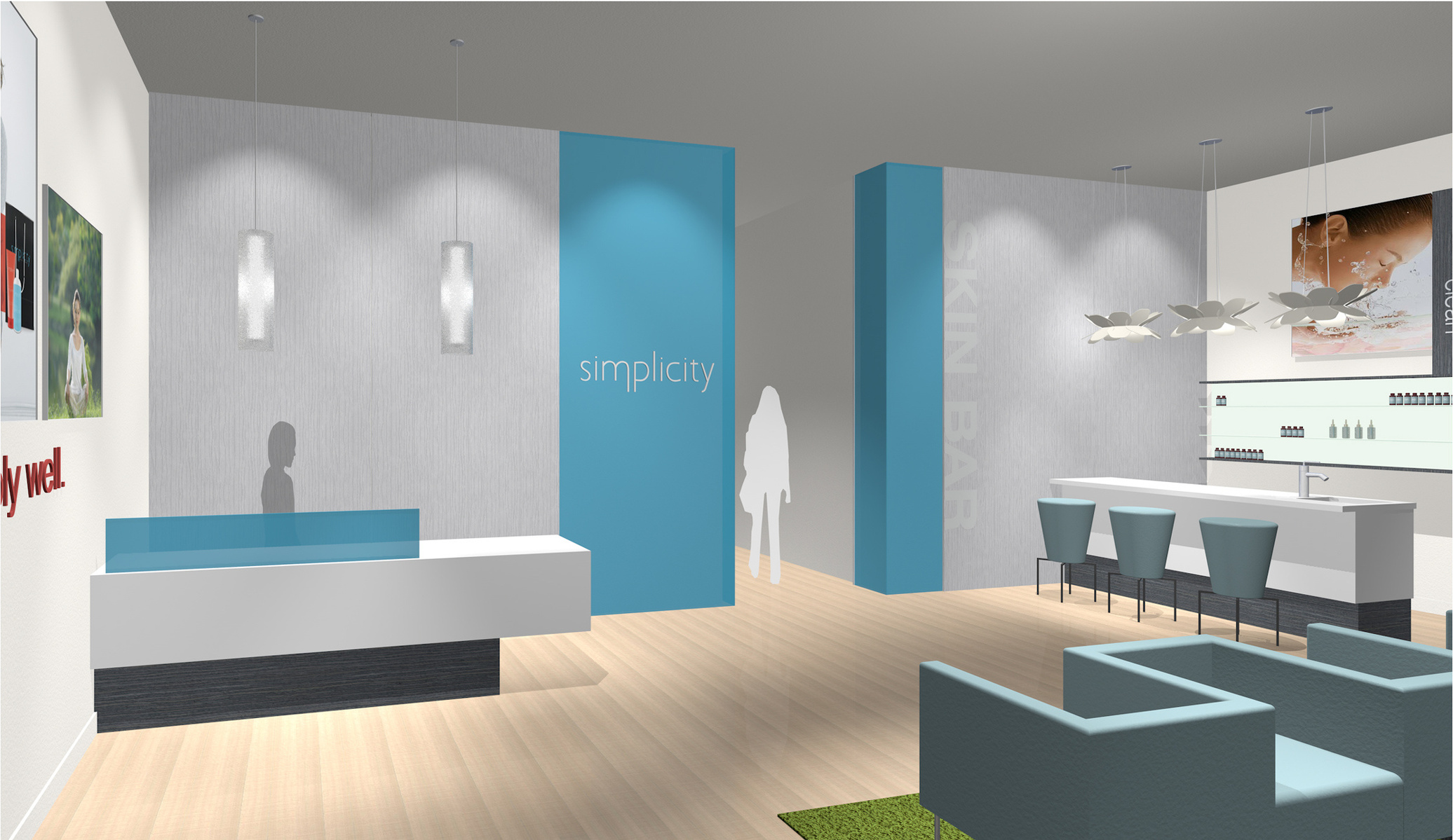 Simplicity Laser's corporate chain interior design and branding