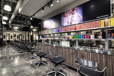 Beauty school color bar design and build for Paul Mitchell the School, Lombard