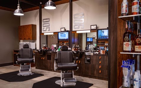 Barber shop fixtures and furnishings.