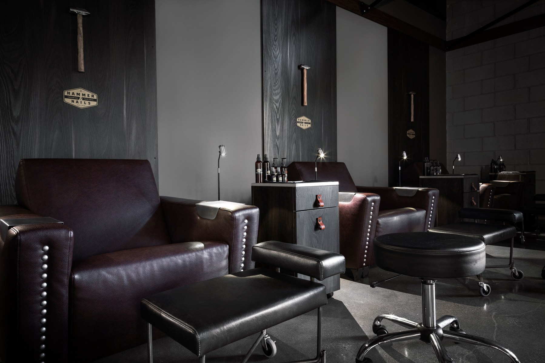 Nail area interior design for Hammer and Nails Grooming