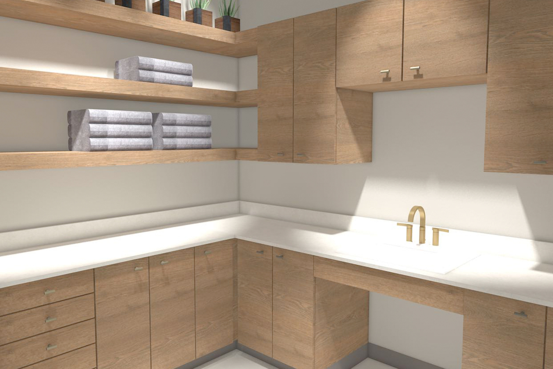 Cabinetry design and manufacturing for Namaste Nail Sanctuary franchise