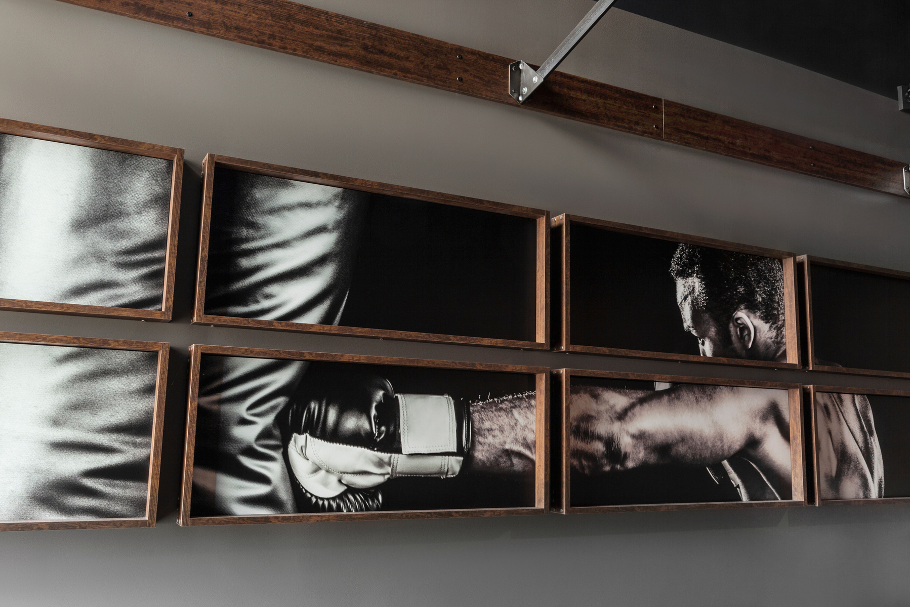 Framed graphics and displays for Hammer and Nails Grooming franchise