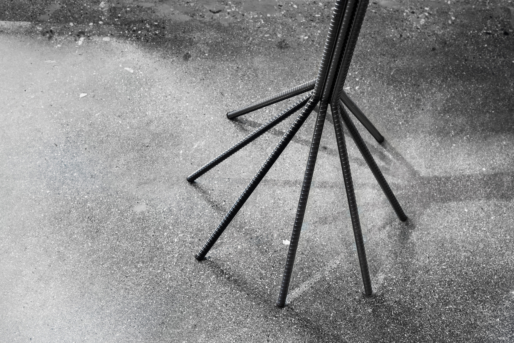 Welded steel coat rack detail for Hammer and Nails Grooming