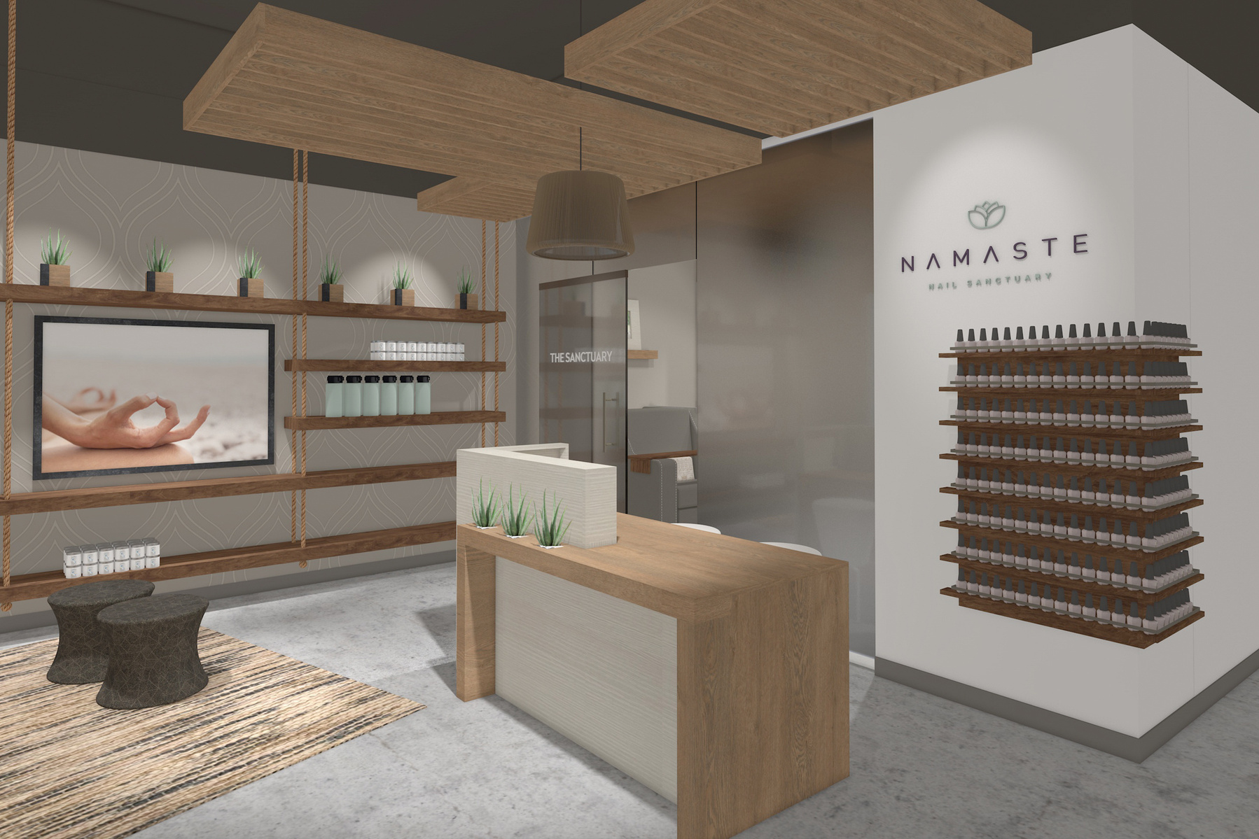 Namaste Nail Sanctuary franchise interior design