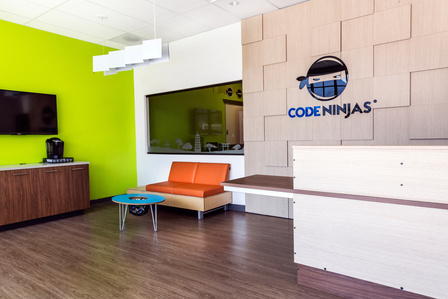Reception area franchise design for Code Ninjas