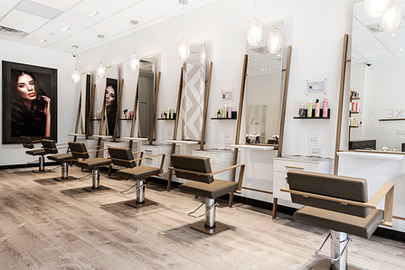 Stylist station and furniture design for Dry Luxe corporate chain