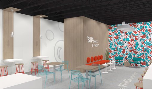 Interior branding and furnishing design for Sip-n franchise
