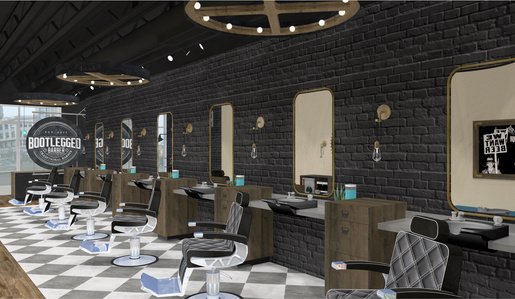 Barber Shop franchise interior design and furnishings.