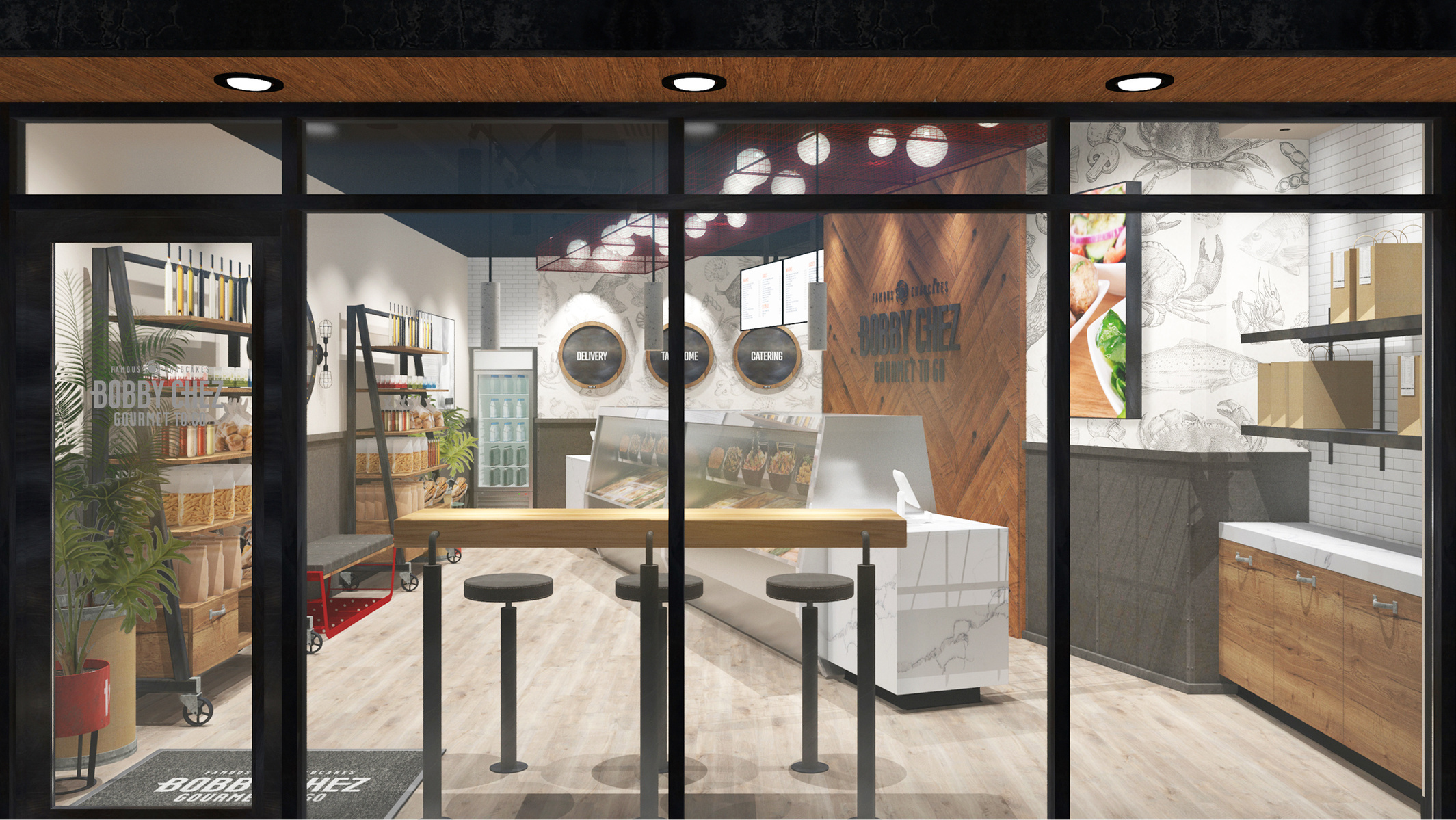 Restaurant interior and furnishing design for Bobby Chez.