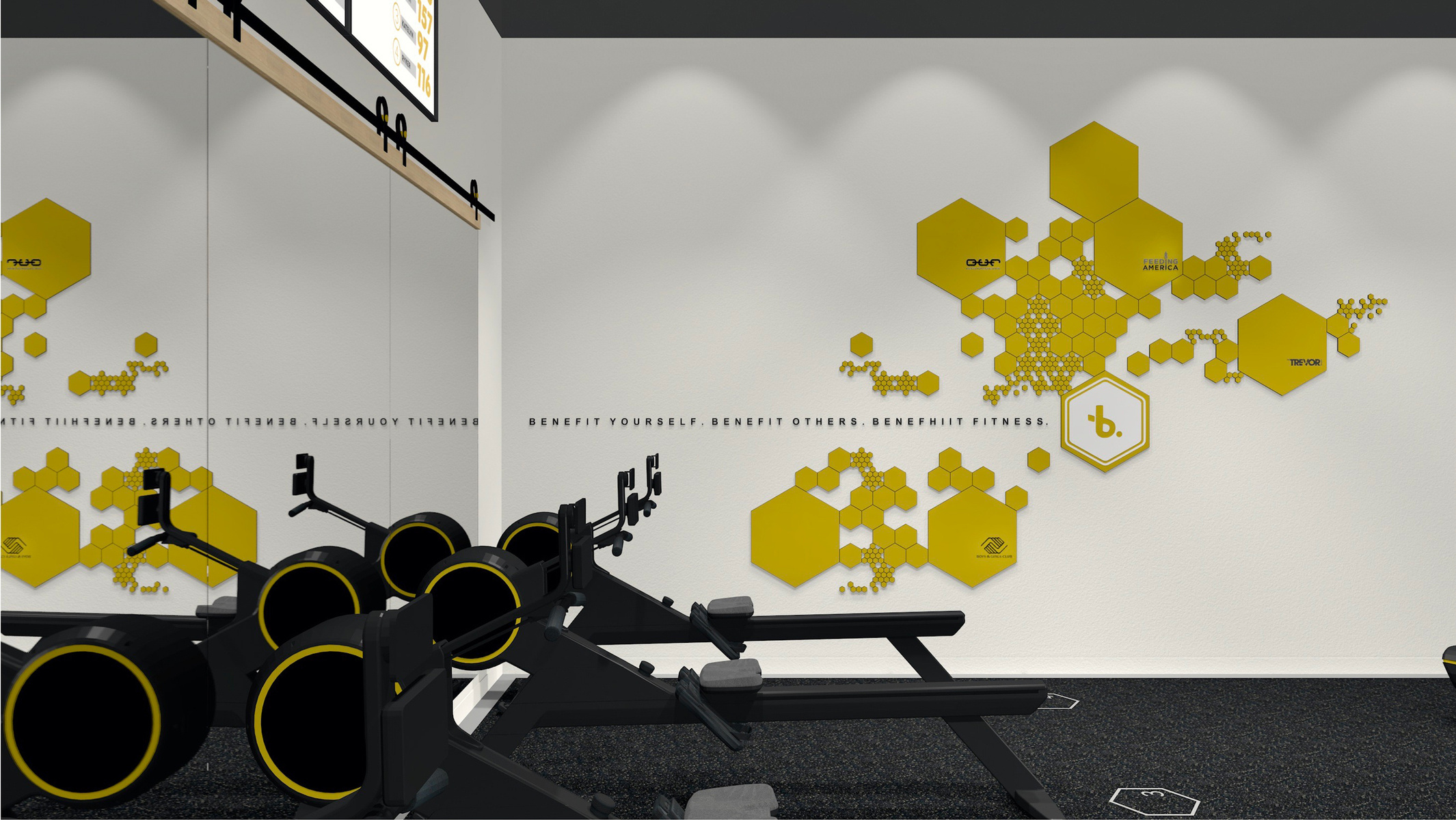 Environmental graphics for Benefhiit Fitness