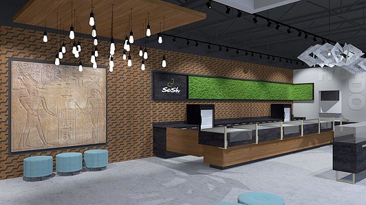 Environmental graphics and display design for retail environment