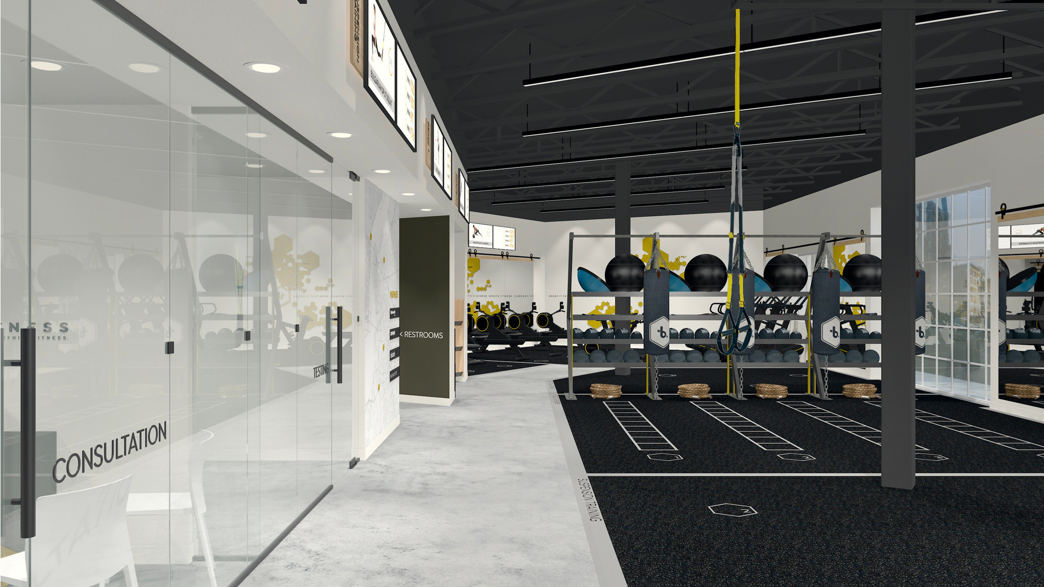 Gym interior design and planning