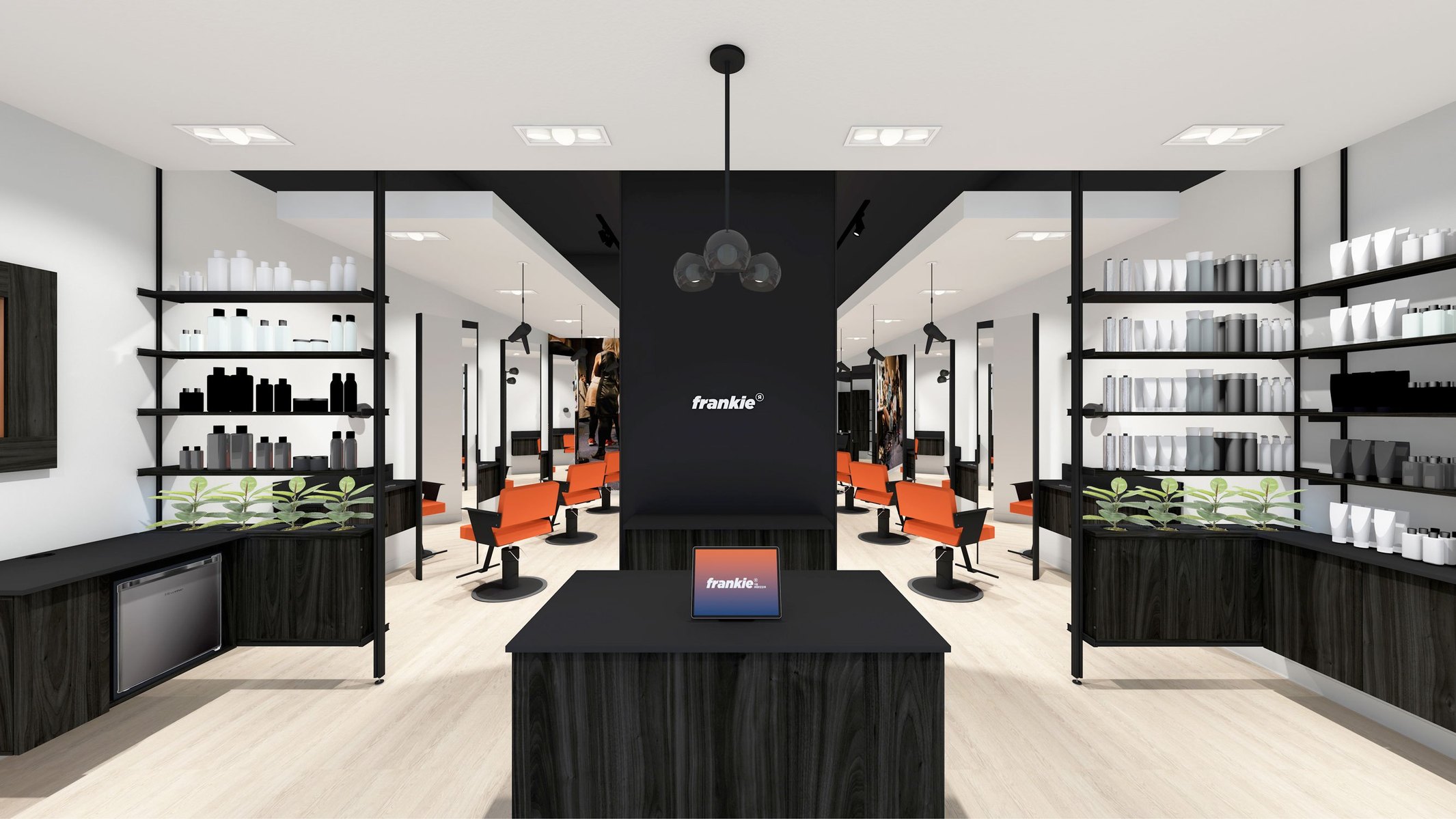 Salon interior design fro Frankie salon franchise