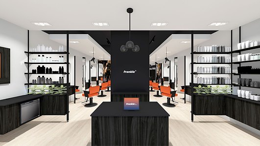 Salon interior design fro Frankie salon franchise