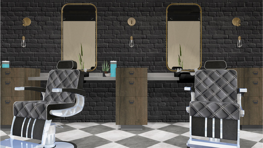 Barber station design and manufacturing for Bootlegged Barber Co.