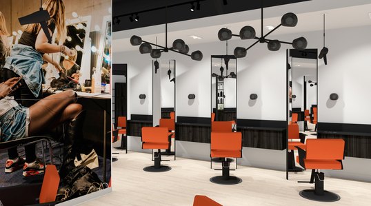 Salon interior design for franchise Frankie