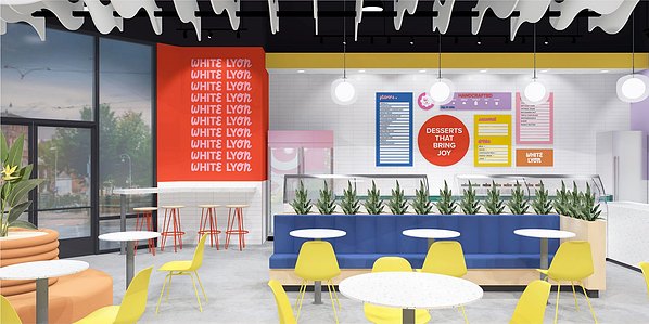 Franchise interiors and furnishings for Ice cream and cookie store