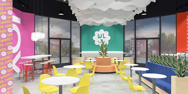 Interior branding and store fixture concepts for dessert shop
