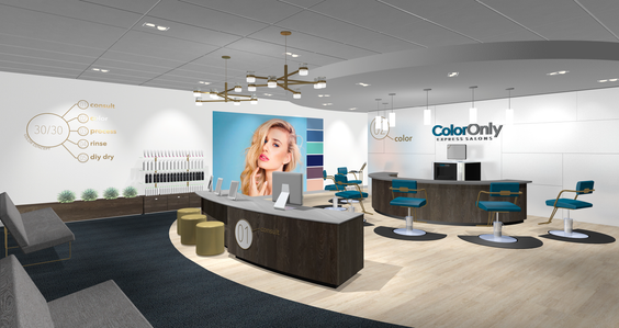 Consultation desk design and build for ColorOnly salon franchise.