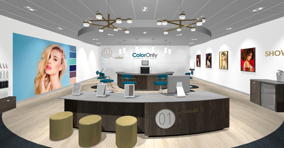 ColorOnly salon franchise interior design and planning. 