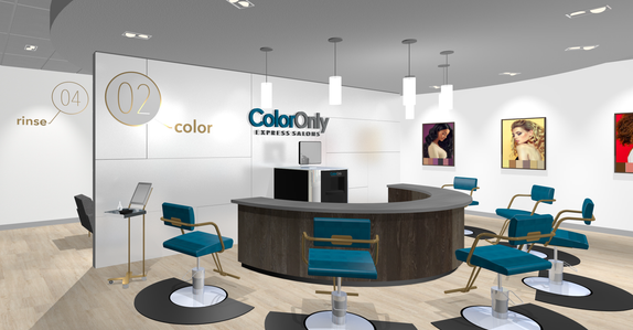 Color bar design and build for ColorOnly salon franchise.