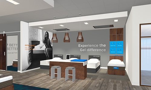Corporate chain fixture and display design for Intellibed