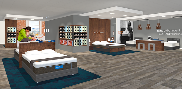 Corporate chain interior design for Intellibed