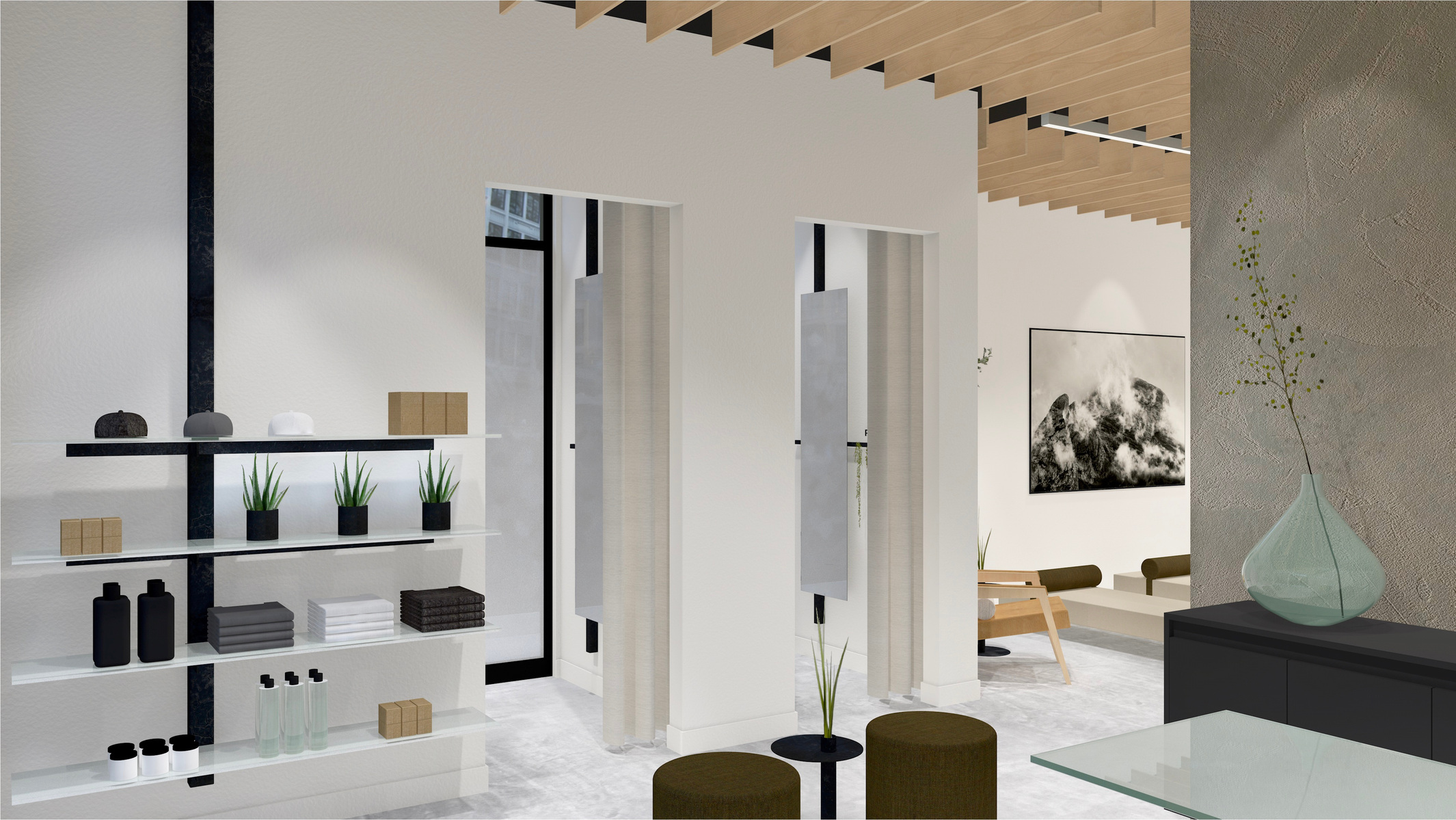 Plunj health and wellness franchise retail and reception area design