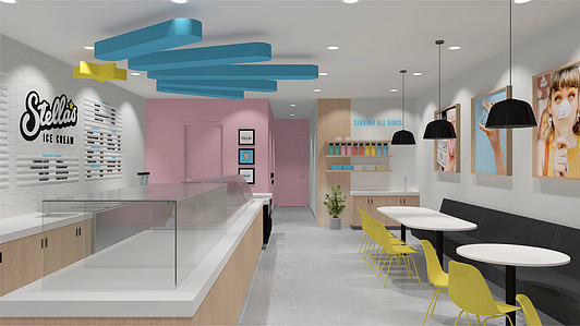 Stella's Ice Cream interior design and branding concepts..