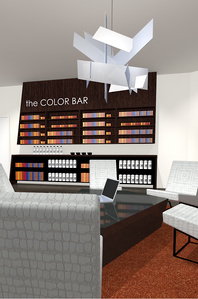 Custom color bar design and display for Paul Mitchell distributor