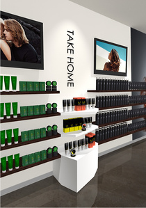 Retail and merchandise fixture design for Paul Mitchell distributor store