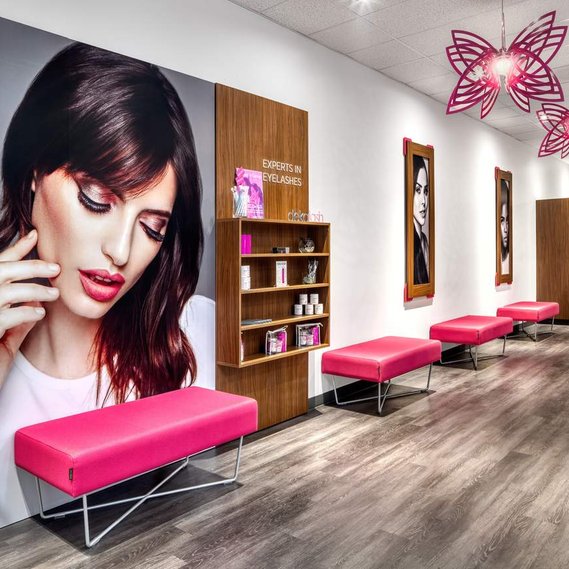 Store displays, fixtures and furniture for DekaLash franchise.